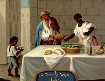 Un hombre indio americano y su esposa negra, de una serie sobre matrimonios mixtos en México de Mexican School
