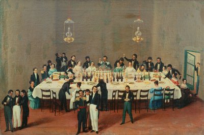 Banquete dado en Oaxaca en honor del general Antonio León de Mexican School