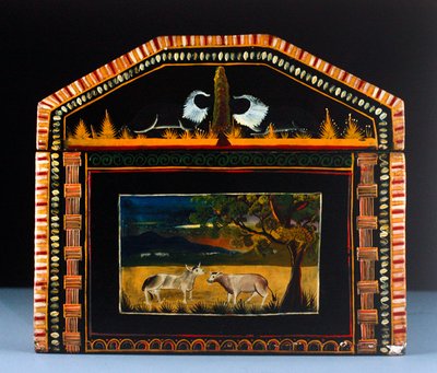 Cofre (madera lacada y pintada) (detalle) de Mexican School