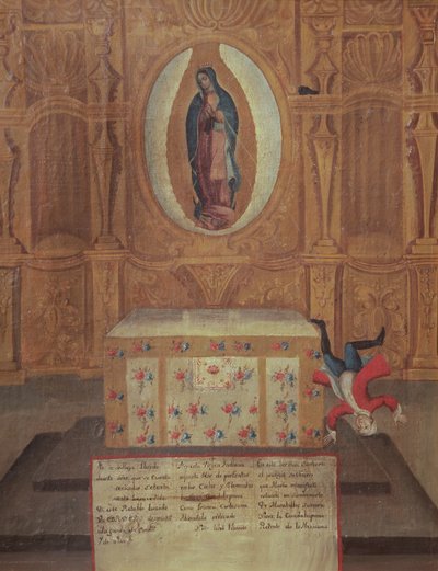 Exvoto dedicado a la Virgen de Guadalupe de Mexican School