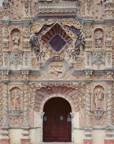 Fachada de la Iglesia Misión Franciscana de San Francisco, 1754-62 de Mexican School