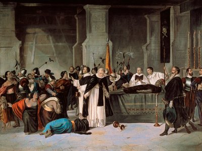 Funeral de Atahualpa, agosto de 1533, c.1869 de Mexican School