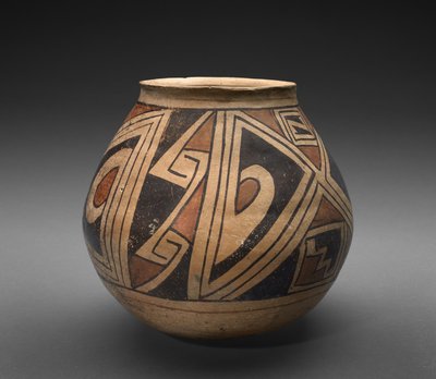 Jarra (olla) con diseños geométricos, c.1300 de Mexican School