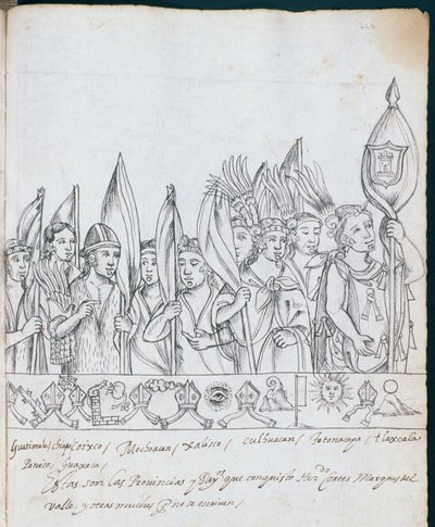 Representantes de las Provincias Mexicanas, de Historia de Tlaxcala por Diego Muñoz Camargo de Mexican School