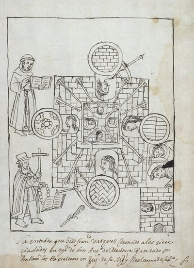 La Conquista Española, de Historia de Tlaxcala por Diego Muñoz Camargo de Mexican School
