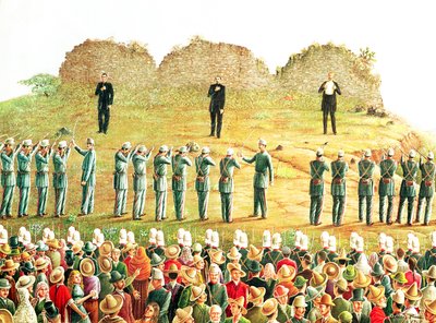 La ejecución de Maximiliano I (1832-67) (óleo sobre lienzo) de Mexican School