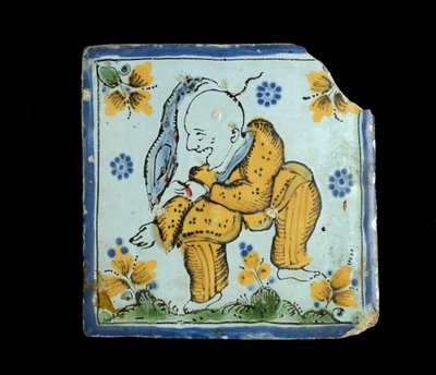 Azulejo con un hombre chino grotesco, c. 1800 de Mexican School