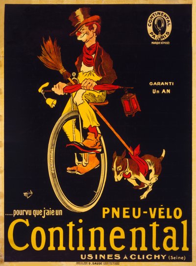 Pourvu que jaie un pneu-vélo Continental, c.1900 de Mich