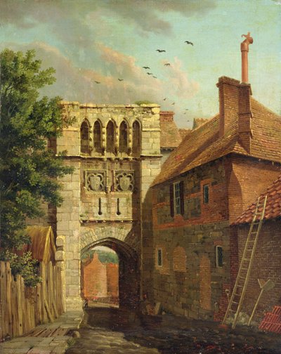 Westgate, Winchester (óleo sobre lienzo) de Michael (1743 1801) Rooker