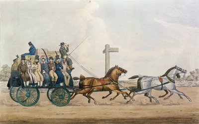 Llegando al final de una etapa, grabado por J. Harris, 1856 de Michael Angelo Hayes