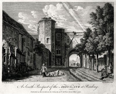 Una perspectiva sur de la puerta de la abadía en Reading, Berkshire, 1775 de Michael Angelo Rooker