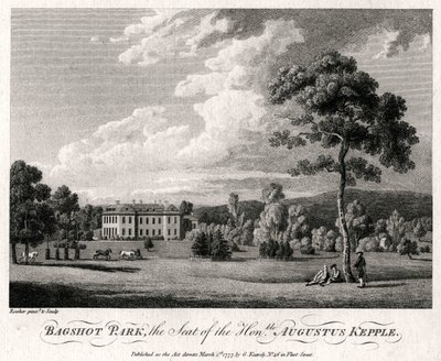 Bagshot Park, la residencia del Honorable Augustus Kepple, 1777 de Michael Angelo Rooker