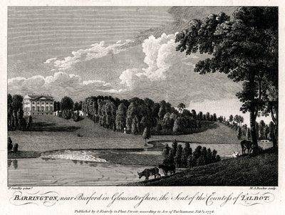Barrington, cerca de Burford en Gloucestershire, la residencia de la condesa de Talbot, 1776 de Michael Angelo Rooker