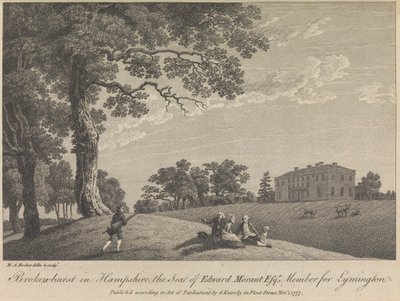 Broken-hurst in Hampshire, The Seat of Edward Morant, Esquire, Member for Lymington (publicado por G. Kearsly); página 43 (Volumen Uno) de Michael Angelo Rooker