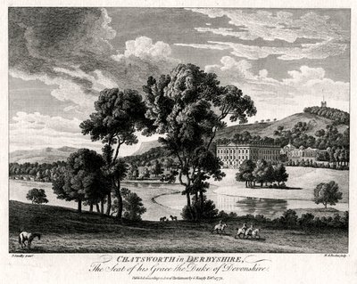 Chatsworth en Derbyshire, La Residencia de su Gracia el Duque de Devonshire, 1775 de Michael Angelo Rooker
