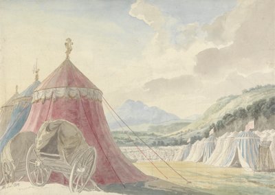 Diseño para el Haymarket Theatre: "La batalla de Hexham", de Colman el Joven de Michael Angelo Rooker