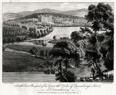 Vista del sureste de la residencia de su gracia el duque de Queensberry en Drumlanrig, Escocia de Michael Angelo Rooker