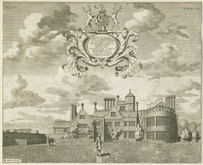 Fisherwick Hall: grabado en cobre, s.f. [1653-1686] de Michael Burghers