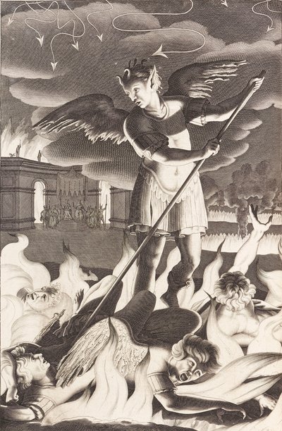 Ilustración para El Paraíso Perdido de John Milton, 1688 de Michael Burghers