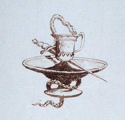 Dibujo del álbum de recortes de Michael Faraday (pluma y tinta sobre papel) de Michael Faraday