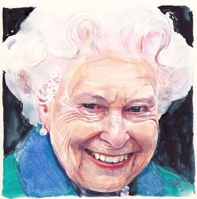 Isabel II, reina de Inglaterra (acuarela) de Michael Frith