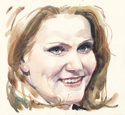 Helle Thorning-Schmidt (acuarela) de Michael Frith