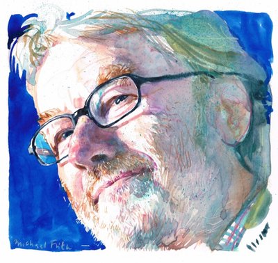 Iain Banks (acuarela) de Michael Frith