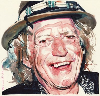 Keith Richards (acuarela) de Michael Frith