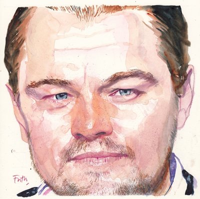 Leonardo DiCaprio, 2016 (acuarela) de Michael Frith