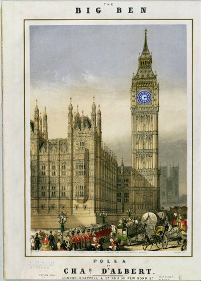 Big Ben Polka, portada de música publicada por Hanhart, c.1862 de Michael Hanhart