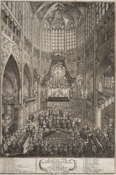 La Coronación de María Teresa en el Castillo de Praga, 1743 de Michael Heinrich Rentz