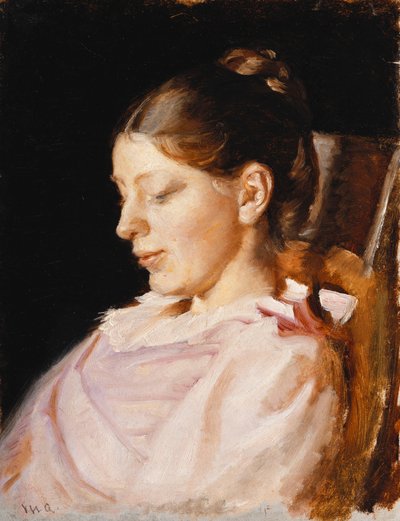 Retrato de Anna Ancher, la esposa del artista de Michael Peter Ancher
