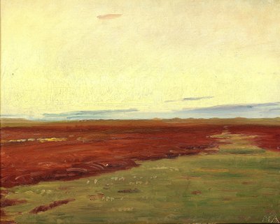 Puesta de sol sobre las aguas del puente de Skagen. de Michael Peter Ancher