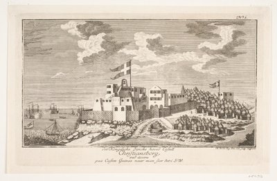 Christiansborg en la costa de Guinea, visto desde el suroeste de Michael Rössler
