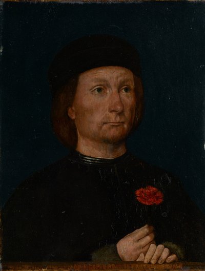 Retrato de un hombre con una rosa de Michael Sittow