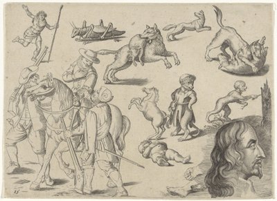 Hoja de ejercicios con ejemplos de dibujo: figuras y animales de Michael Snijders