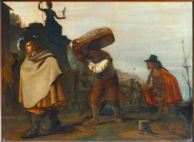 Caballero llegando a un puerto del sur ... de Michael Sweerts