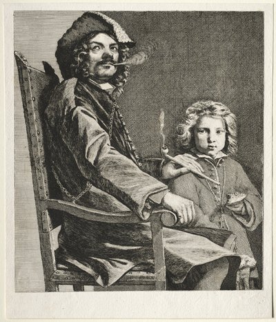 Man Smoking a Pipe and a Small Boy de Michael Sweerts