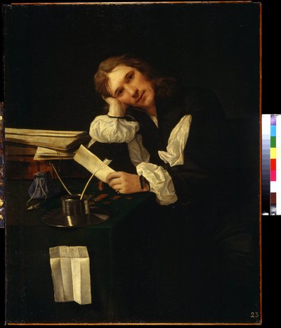 Retrato de un hombre joven, autorretrato (Retrato de un hombre joven, sel retrato). Pintura de Michiel Sweerts (1618-1664). Óleo sobre tela de Michael Sweerts