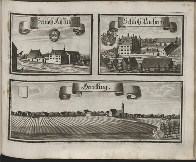 Alemán: Historico-Topographica Descriptio. Es decir: Description, deß Churfürsten- und Hertzogthums Ober- und Nidern Bayrn : Welches In vier Theilter oder Renntämbter, Als Oberlandts München und Burgkhausen, Unterlandts aber in Landshuet und Straubing abge de Michael Wening