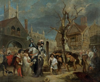 Martirio del obispo Hooper (óleo sobre lienzo) de Michael William Sharp