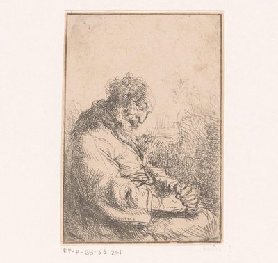 Viejo durmiente en una silla de Michael Willmann (attributed to)