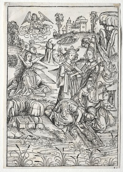 Der Schatzbehalter: Moisés encontrado por la hija del faraón recto, 1491 de Michael Wolgemut