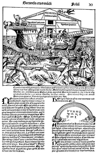 Página del libro La Crónica de Núremberg, de Hartmann Schedel, 1493 de Michael Wolgemut