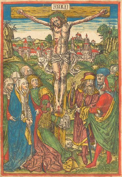 La Crucifixión con Santa María Magdalena de Michael Wolgemut
