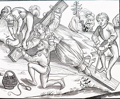 La crucifixión de un niño de Michael Wolgemut or Wolgemuth