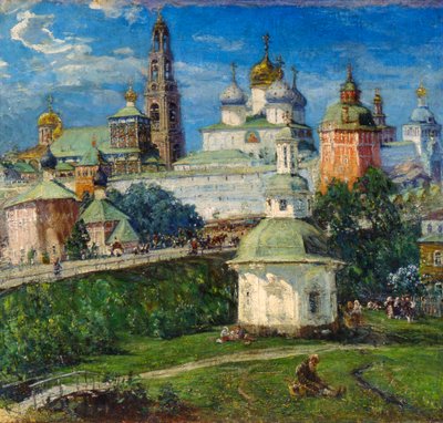 El Monasterio de la Trinidad de San Sergio en Sergiyev Posad, 1910s de Michail Boskin