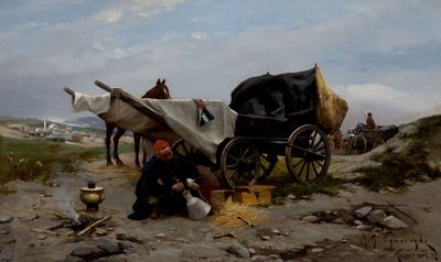 Descanso del viaje de Michal Pawel Gorstkin Wywiórski