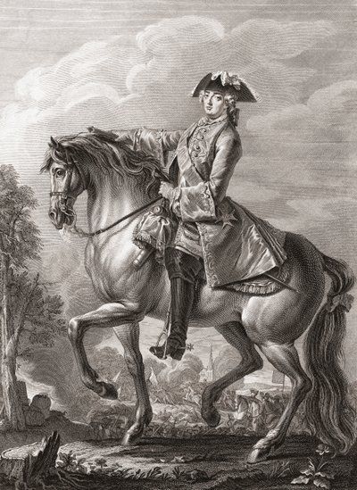 Rey Luis XV de Francia, retrato ecuestre de Michel Aubert