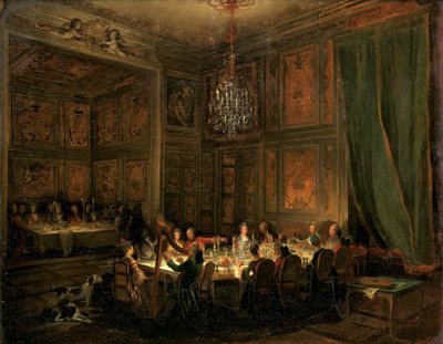 Cena del Príncipe de Conti en el Templo, 1766 de Michel Barthelemy Ollivier